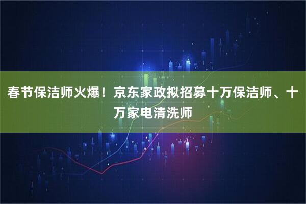 春节保洁师火爆！京东家政拟招募十万保洁师、十万家电清洗师